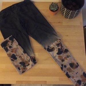 T-Party Navy Blue Tye-Dye Ripped Leggings